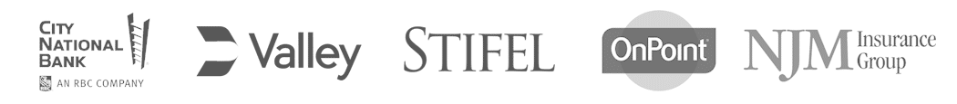 Logos of our clients, including City National Bank, Valley National Bank, Stifel, and others.