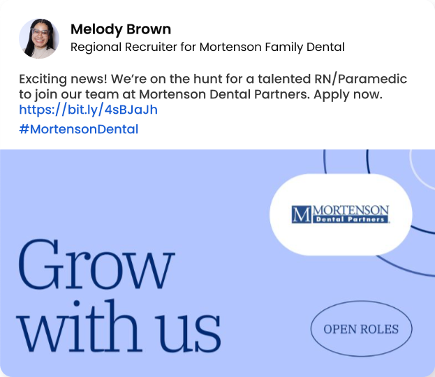Melody Brown Recruiter at Mortenson Family Dental Post